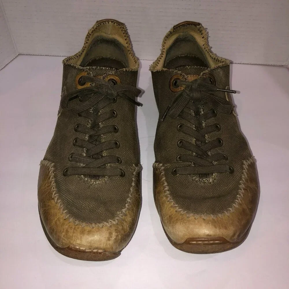 Dr Martens Mens Size 13 M Brown Canvas Leather Lace Up Oxford Casual Shoes